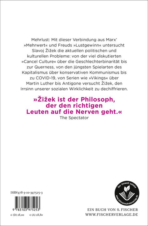 Produktbild Die Paradoxien der Mehrlust (Deutsch, Slavoj Žižek, Frank Born, Axel Walter, 2023)