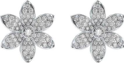 Guess Steel earrings with zircons White Lotus JUBE04145JWRHT/U