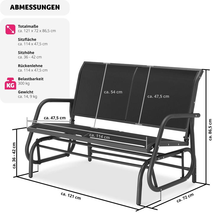 Actual product image tectake Garden swing bench Greta