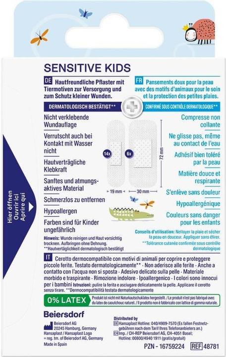 Actual product image Hansaplast Kids Sensitive (20 x)