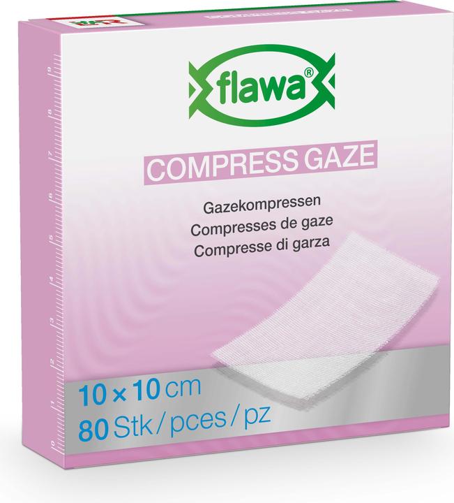 Flawa Gazekompressen geschnitten 10x10cm keimreduzierend behandelt
