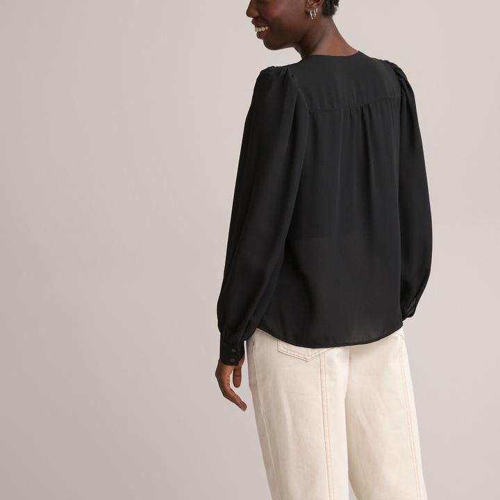 Produktbild La Redoute Collections Langärmelige Bluse mit V-Ausschnitt (38)