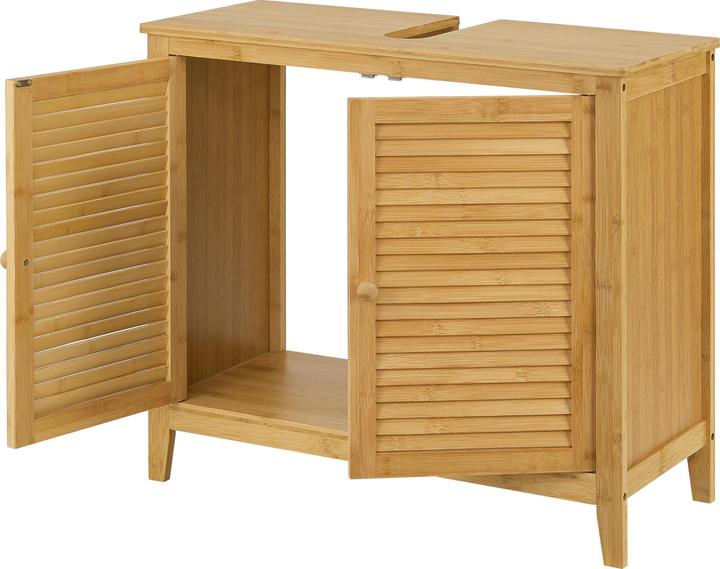 Produktbild En.Casa Bambus Waschbeckenunterschrank Värmdö 60x67x30cm (60 x 67 x 30 cm)
