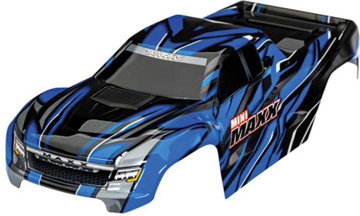 Immagine prodotto Traxxas Karosserie blau mit Aufkleber & Clipless: Mini-Maxx