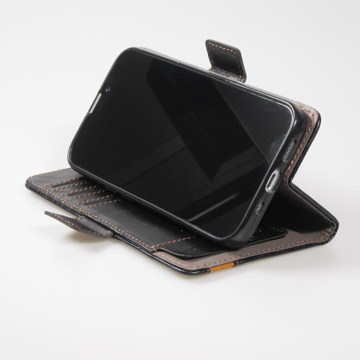 Image du produit PhoneLook Etui cuir Flip Wallet en cuir véritable avec stripe design et compartiment à cartes (Apple iPhone 13 Pro)