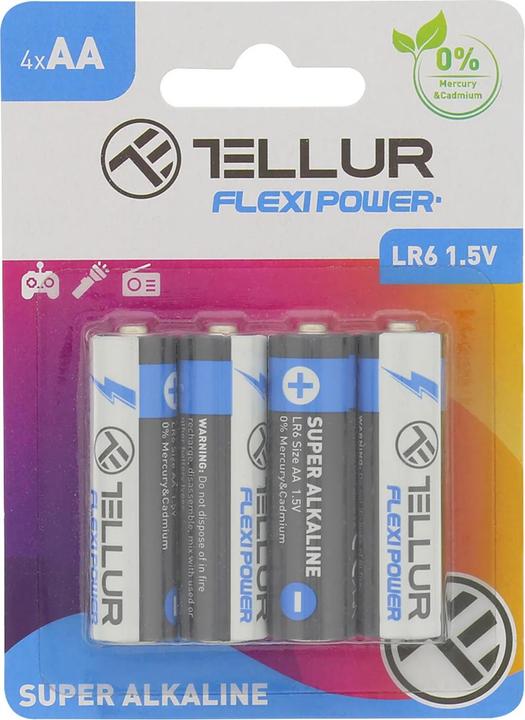 Produktbild Tellur Flexi Power battery, Super Alkaline, AA LR6, 1.5V, 4 pcs/set (4 Stk., AA)