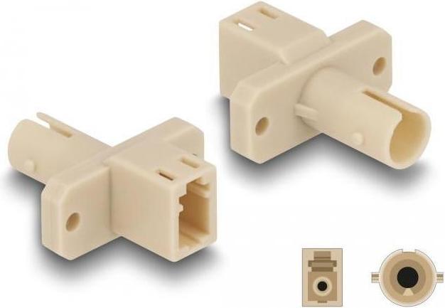 Immagine prodotto Delock Accoppiamento ibrido in fibra ottica da presa simplex LC a presa simplex ST beige (Accoppiamento di rete)