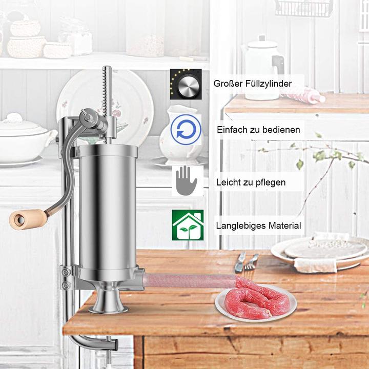 Produktbild Costway 3L Wurstfüller inkl. 4 Füllrohre