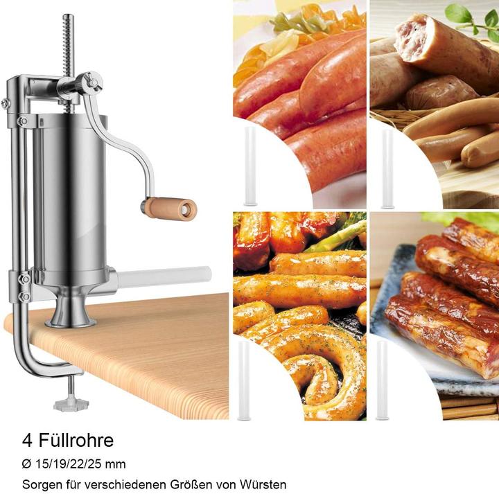 Produktbild Costway 3L Wurstfüller inkl. 4 Füllrohre