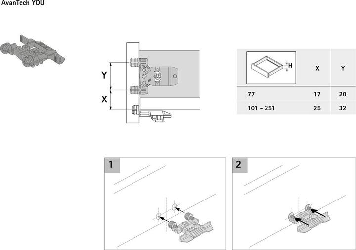 Produktbild Hettich Frontstabilisator ArciTech / AvanTech (1 Stk.)