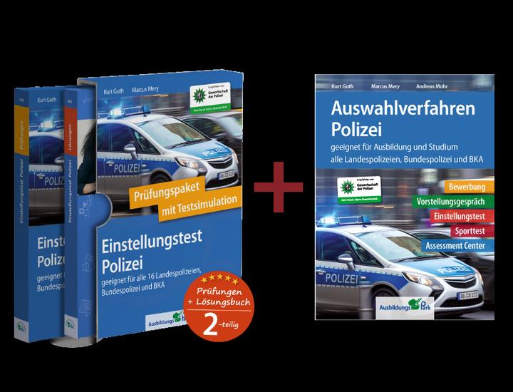Produktbild Sparpaket – Einstellungstest + Auswahlverfahren Polizei (Deutsch, Kurt Guth, Marcus Mery, 2024)