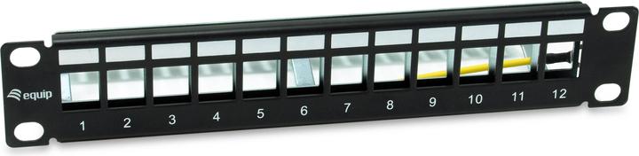 Produktbild equip Patchpanel 12x RJ45 Cat6A 10" FTP 1HE Premium schwarz