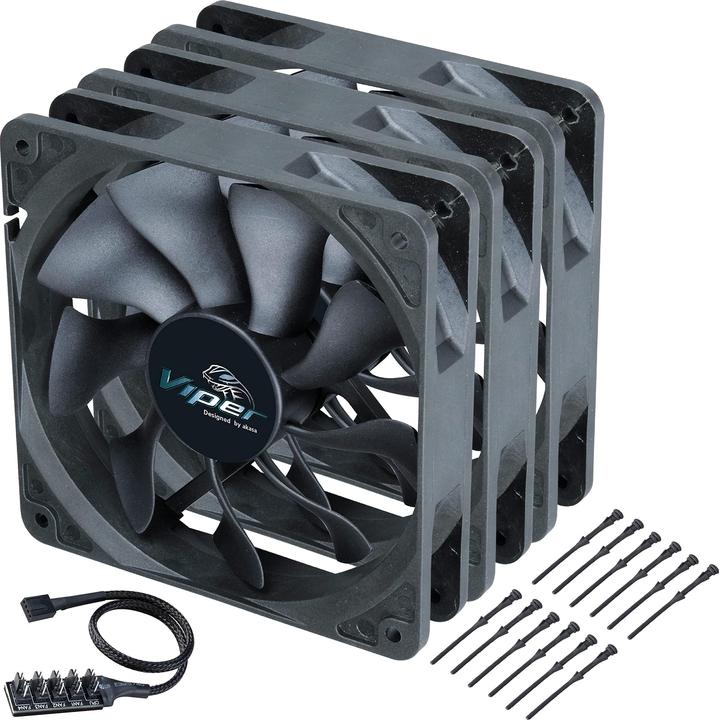 Actual product image Akasa ventilátor - VIPER S-flow 3ks B (120 mm, 3 x)