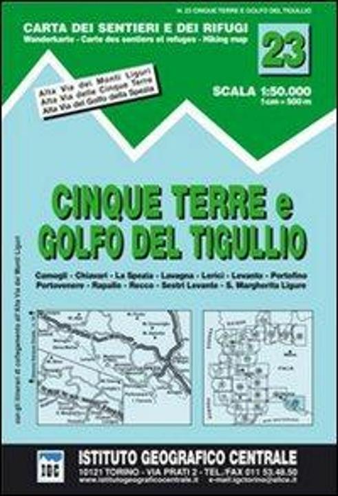 Actual product image IGC Italy 1 : 50 000 Hiking map 23 Golf del Tigullio