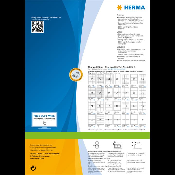 Nutritional values and ingredients HERMA Shipping labels A6