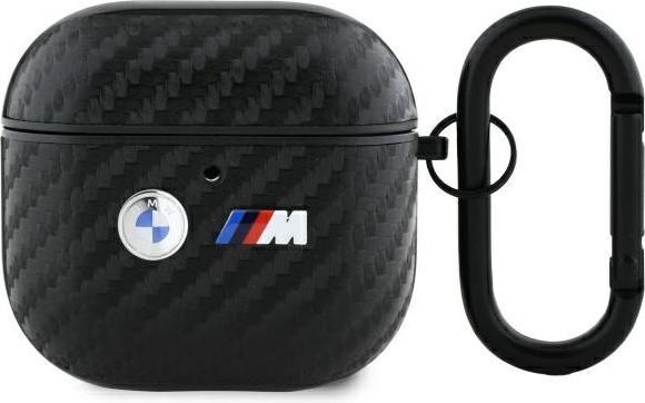 Actual product image BMW Case Carbon Double Metal Logo na AirPods 4 - czarne