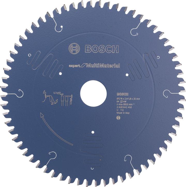 Bosch Professional Zubehör Kreissägeblatt Expert for Multi Material, 216 x 30 x 2,4 mm, 64
