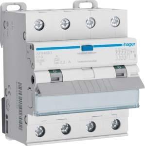 Actual product image Hager HAG AFX463D FI-LS 4P 10kA C-13A 300mA A
