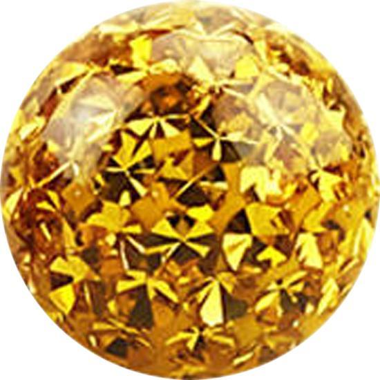 Star Piercing Micro Kristall Kugel topaz Epoxy Schutzschicht (Chirurgenstahl 316L, ohne Messing)