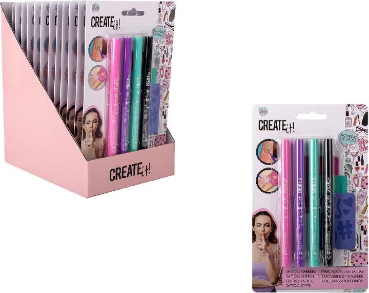 Produktbild Canenco Create It! Tattoo Pen mit Schablonen, 4St.