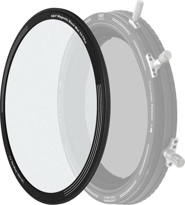 Actual product image H&Y Black Mist Magnetic 1/4 Clip-on Filter for REVORING 46-62mm (62 mm, Black Mist Filter)