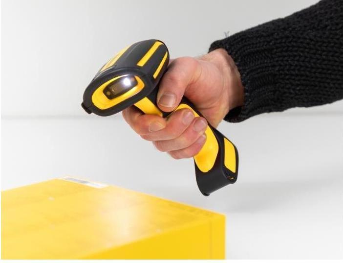 Produktbild Delock Industrie Barcode Scanner 1D und 2D für 433 MHz oder Bluetooth mit induktiver Ladestation (1D-Barcodes, 2D-Barcodes, QR-Code)