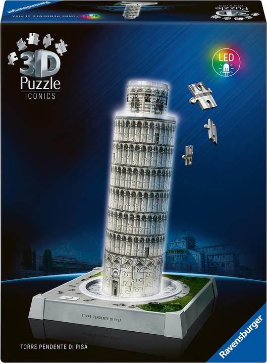 Actual product image Ravensburger 3D Puzzle 216 Teile - Iconics: Schiefer Turm von Pisa - mit Licht (216 pieces)