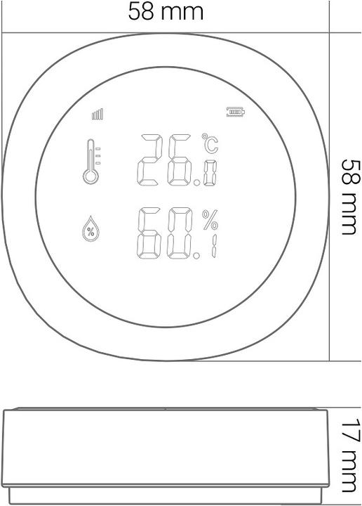 Produktbild KnockautX Temperatur-/ Feuchtigkeitssensor LCD