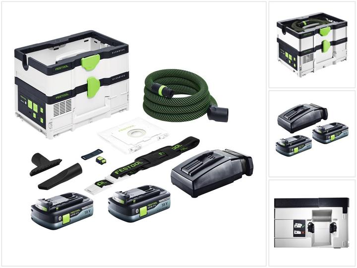 Immagine prodotto Festool CTLC SYS Aspiratore senza filtro 36V (2x 18 V) Classe de poussière L + 2x Batterie 4,0 Ah +