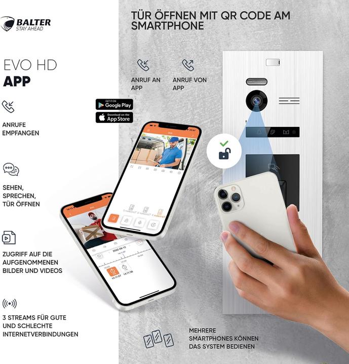Produktbild Balter EVO-HD Video Türsprechanlage mit Fingerprint (RFID)
