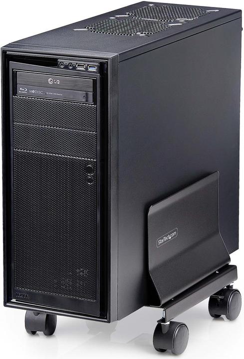 Produktbild StarTech com CPUMOBILESTND, Cart CPU-Halterung, Tower, 21 kg, Schwarz, Schraube, 4 Rad/Räder