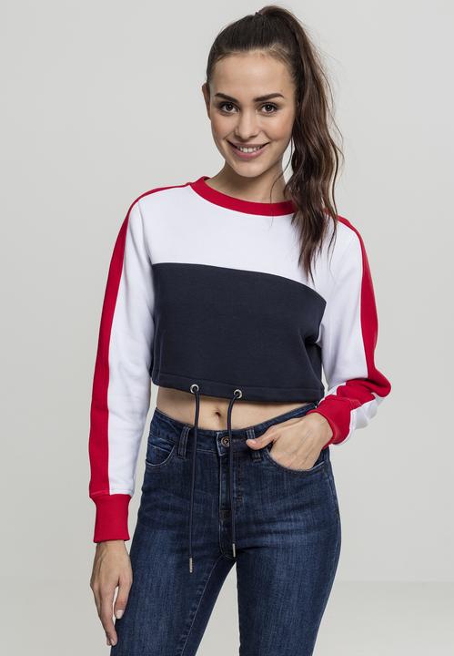 Image du produit Urban Classics Ladies Cropped 3-Tone Stripe Crew (XL)