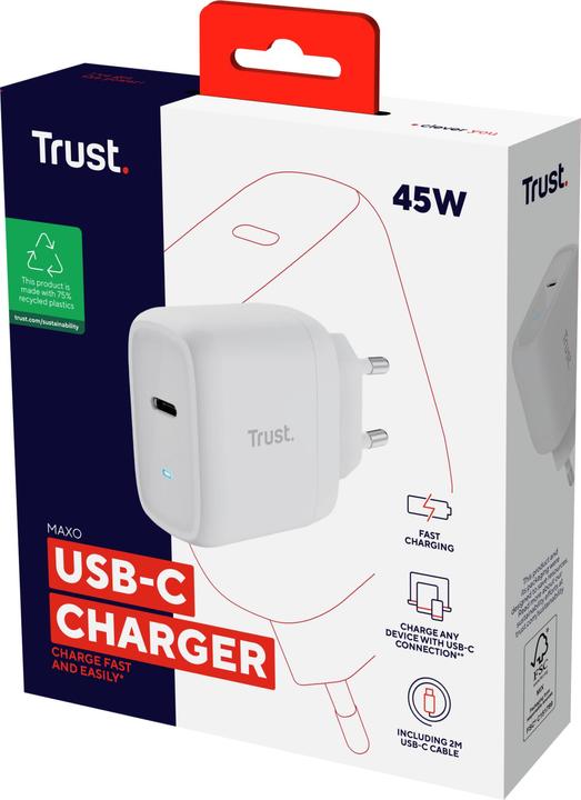 Immagine prodotto Trust Maxo 45w USB-C Caricatore Wht (45 W)