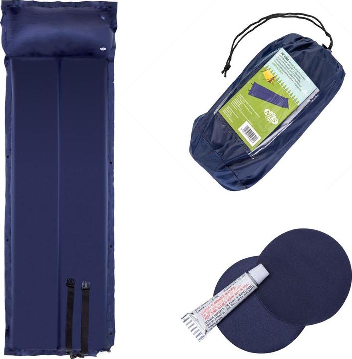 Actual product image Nils CAMP NC4008 Self-Inflating Mat with Folding Pillow Blue