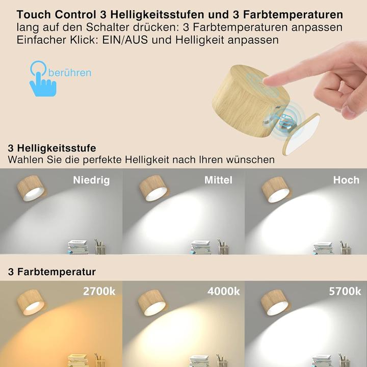Actual product image Lumina Swiss Innovate wood LED wall light (450 lm)