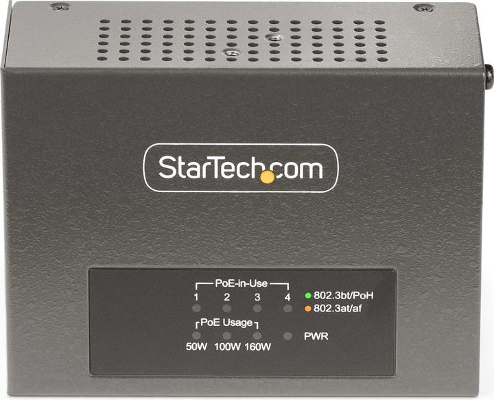 Immagine prodotto StarTech COM Iniettore PoE++ multi-Gigabit a 4 porte 5/2.5G Ethernet NBASE-T PoE/PoE+/PoE++ 802.3af/802. (802.3bt (PoE+++), 160 W)