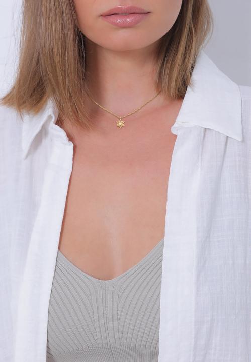 Produktbild Elli Halskette Choker Stern Opal Astro 925 Silber (925er Sterling Silber, Synthetischer Opal, 36 cm)
