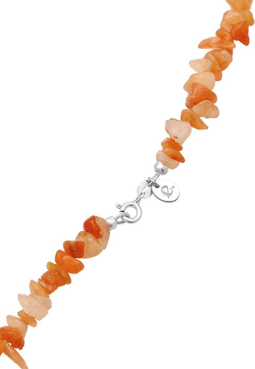 Elli Edelsteinkette (Plastik, 925er Sterling Silber, Aventurin, 40 cm)