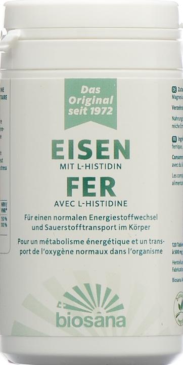 Image du produit Biosana Fer avec L-histidine en comprimés (120 comprimés) (120 pièce(s), Cachets, 80 g)