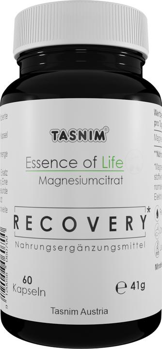 Nährwerte und Zutaten Tasnim Magnesiumcitrat ESL – Recovery – 60 Kapseln (60 Stück, Kapseln, 41 g)