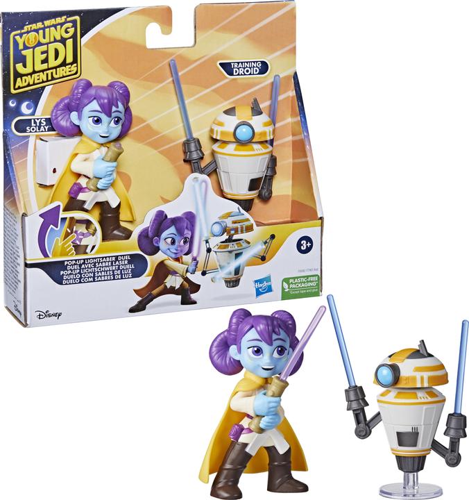 Produktbild Hasbro Pop-Up Lichtschwert Duell, Lys Solay & Trainings-Droide Figuren (Skala 10 cm), Star Wars S