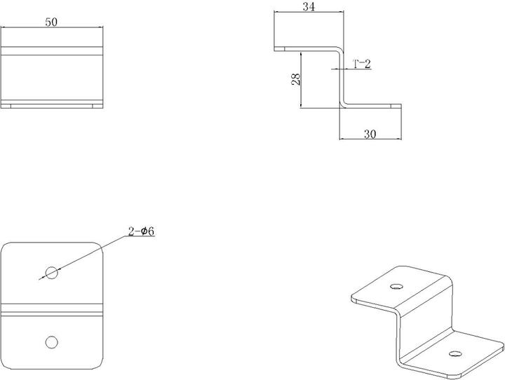 Immagine prodotto Enjoy solar 4 pezzi Supporto per pannello solare in alluminio Z-Holder 50mm