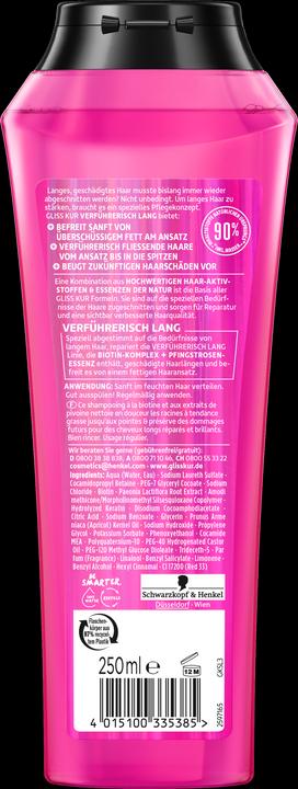 Produktbild Gliss Verführerisch Lang (250 ml, Flüssiges Shampoo)
