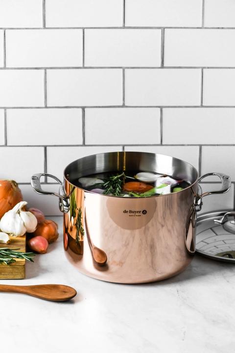 Actual product image de Buyer Prima Matera cooking pot induction, with lid (24 cm, Pot, Copper, Stainless steel)