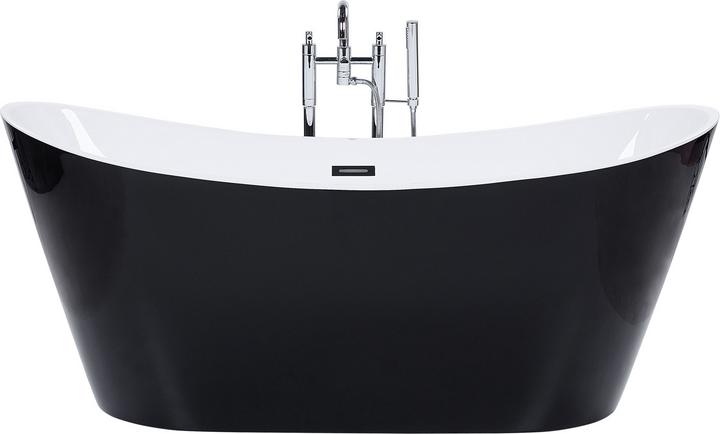 Actual product image Beliani Bathtub freestanding black oval 150 x 75 cm ANTIGUA (180 l, 75 cm, 150 cm)