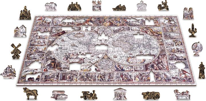Productafbeelding WoodenCity WOODeN CITY The Age Exploration Map 500 Wooden Puzzle Jigsaw Puzzle with unique shapes (500 onderdelen)