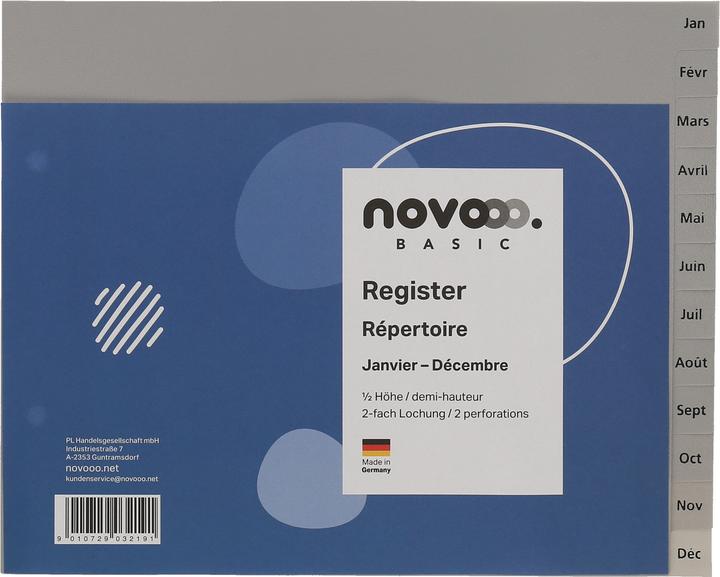 Novooo Register PP grey 1/2 height