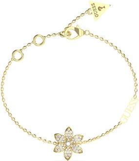 Guess Beautiful gold plated bracelet with White Lotus flower JUBB04144JWYG - Length: 21 cm (21 cm)