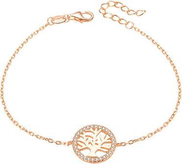 Beneto Pink gold plated silver bracelet with tree of life AGB485 / 20-ROSE (L)
