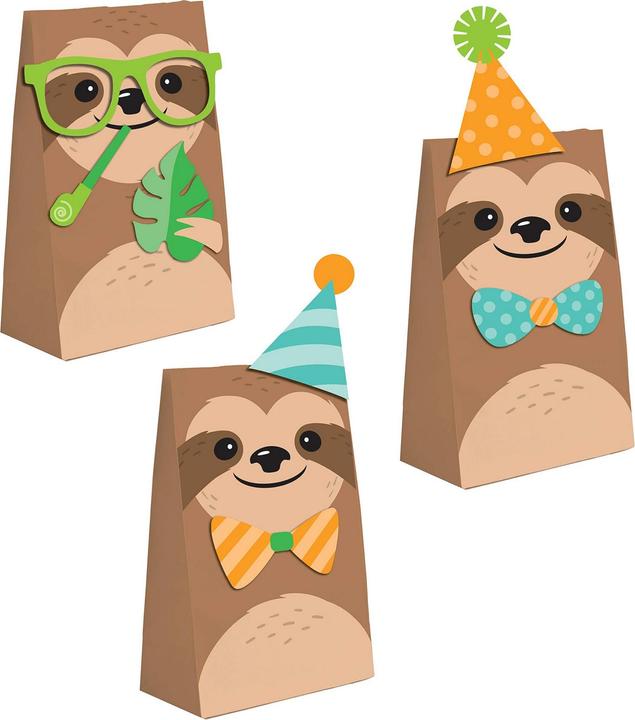 Produktbild Creative Party Geschenkbeutel Faultier Papier 8erPack (Geschenkpapier, 8 x)